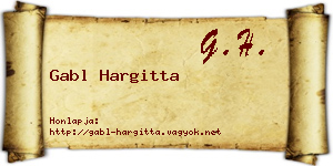 Gabl Hargitta névjegykártya
